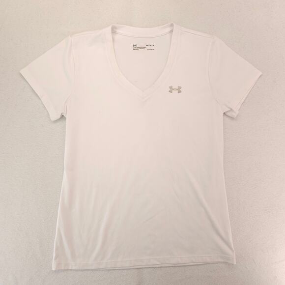 Under Armour Graphic Crew Neck Short Sleeve Casual T Shirt Womens Size M White - Picture 2 of 10